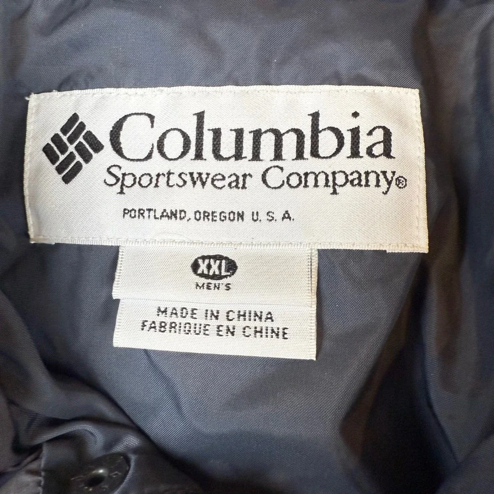 Columbia Mens XXL Down Puffer Jacket Gray Charcoal Parka SM5085 Winter Coat - Picture 3 of 8